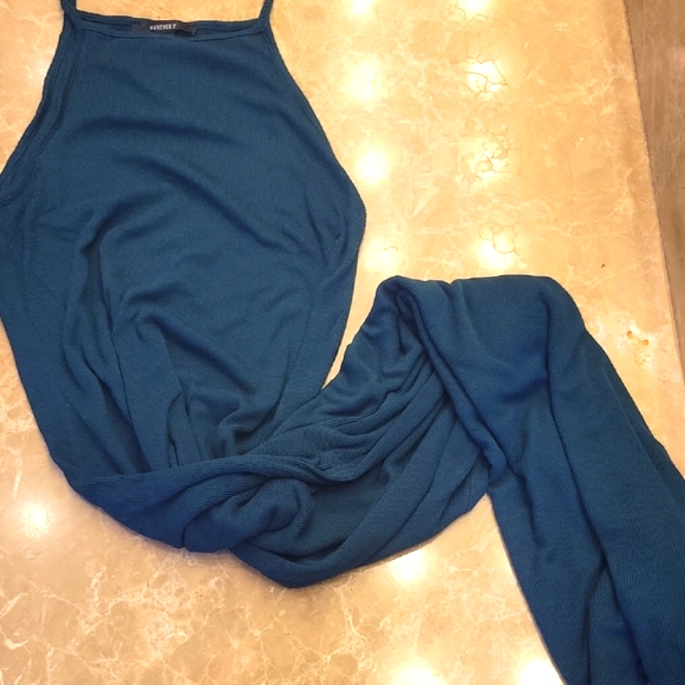 Forever 21 Rich Team Cami Micro-Ribbed Maxi Dress, M - Picture 15 of 16